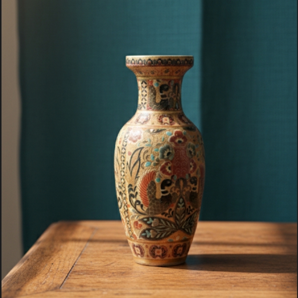 Satsuma Style 10in Vase